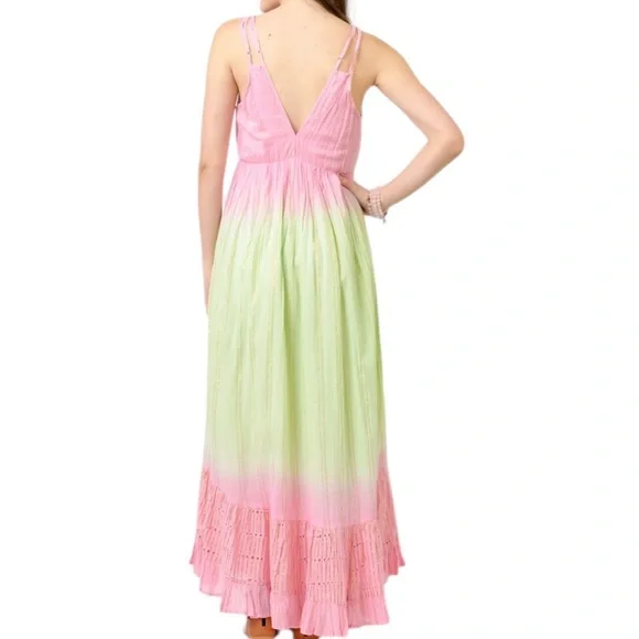 142. Women’s Pink & Light Green Ombre Maxi Dress - Sleeveless Summer Dress NEW - Picture 3 of 3